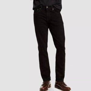 Levi's Men's 511 Mid Rise Slim Fit Leg Jeans Heavyweight, black, 34x32, 32x32